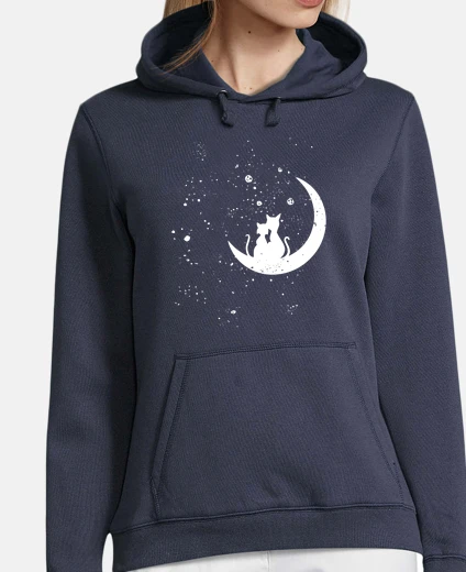 sweet a capuche femme , chats au claire de lune amoureux saint cadeau original saint valentin femme
