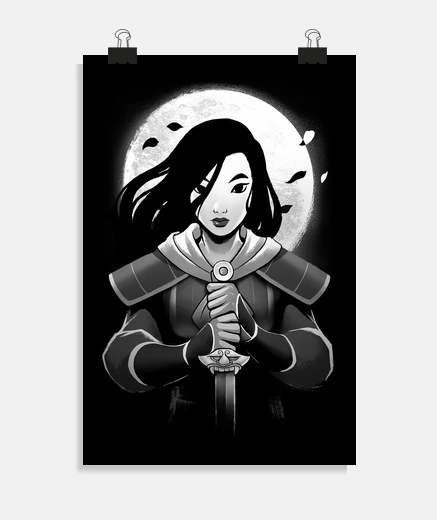 Poster sword mulan - fille dragon chinois