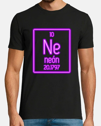 Tee-shirt symbole chimique néons tableau périodique sciences physique professeur