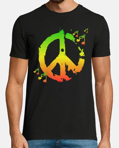 Tee-shirt symbole de paix rasta
