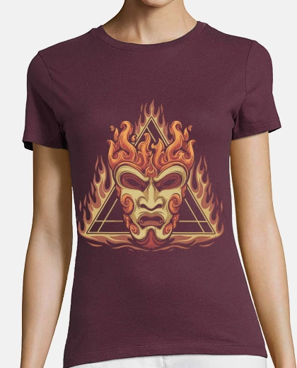 Tee-shirt symbole du feu alchimique masque brûlan