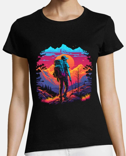 Playera synthwave mountain solo