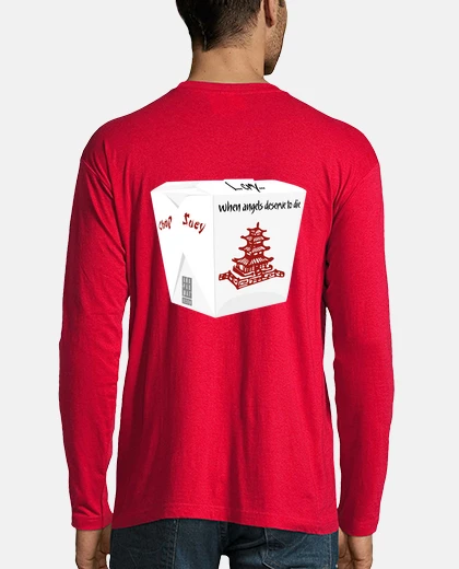 T-shirt system of a down - chop suey - t-shirt da uomo, manica lunga, rossa