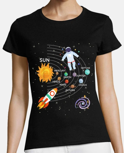 Tee-shirt système solaire univers soleil extrater