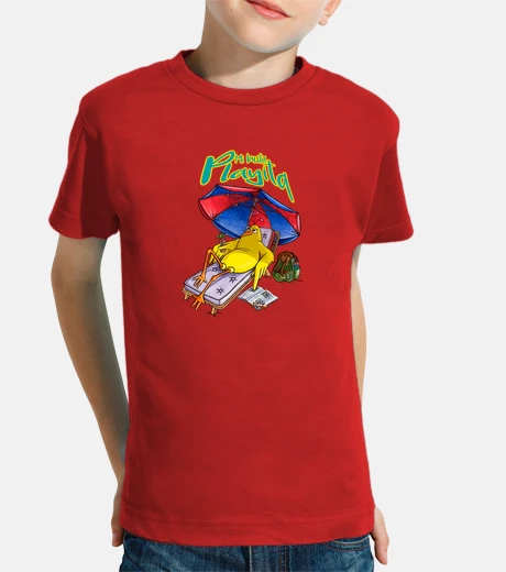 Kids t- t-shirt kids red bird mi busta playa text