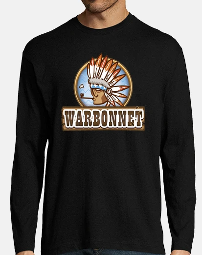 T-shirt t- t-shirt manica lunga warbonnet uomo nera