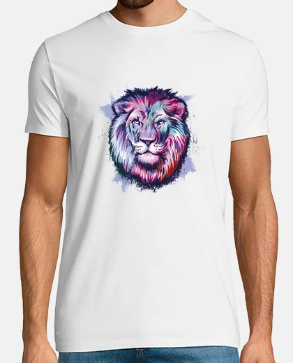 T-shirt t- t-t-shirt con colori testa di leone
