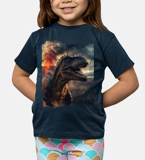 Abbigliamento t-rex dinosauro dinosauro terrificante film eruzione del vulcano fuoco