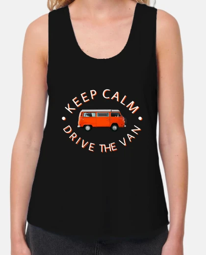 Tee-shirt t-shirt - keep calme, conduis le van - rouge
