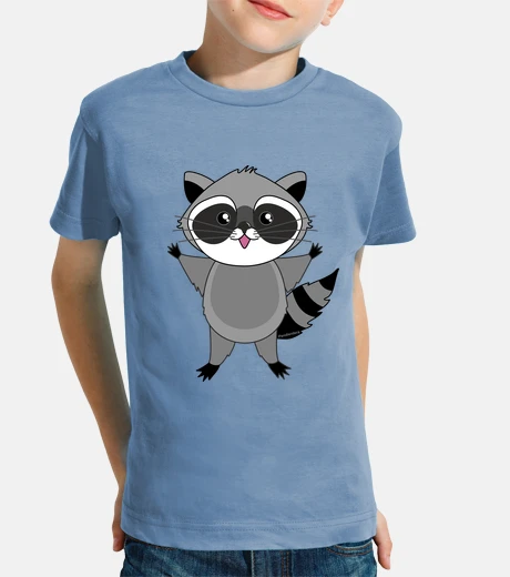 Kids t-shirt @ raccoon kawaii niñ