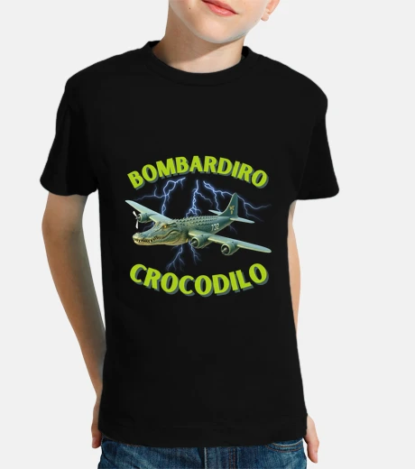 Abbigliamento t-shirt bambino con coccodrillo bombardiro