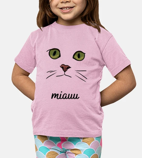 Abbigliamento t-shirt bambino gatto occhi verdi - miao