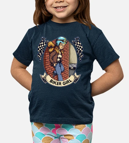 T-shirt bambino bambino moto motociclista ragazza motorcycle