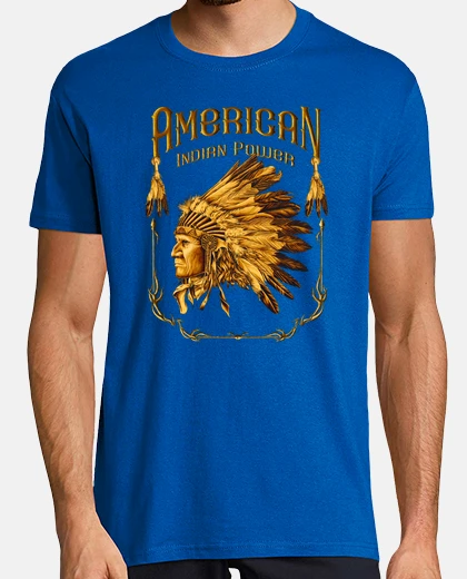 Tee-shirt t-shirt basique bleu indien marron 001