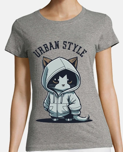 Tee-shirt t-shirt basique imprimé chat urbain