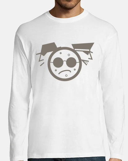 T-shirt T shirt bianca uni TP logo 3 facce grigio