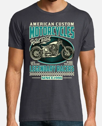 T shirt bikers american custom motorcycle moto. tostadora