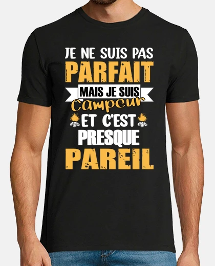 Tee-shirt T-shirt campeur humour tente homme