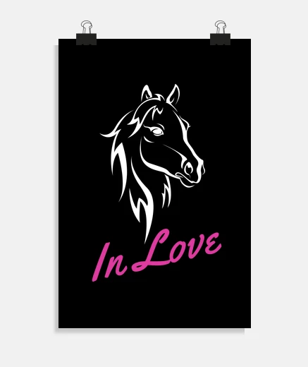 Poster t-shirt cavallo amore 4 equitazione