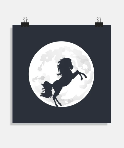 Poster t-shirt cavallo rampante al chiaro di l