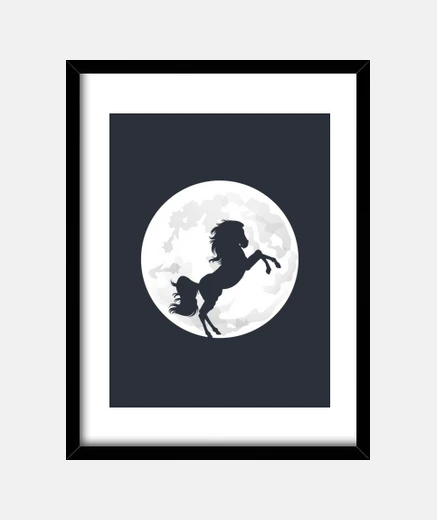Quadro t-shirt cavallo rampante al chiaro di l