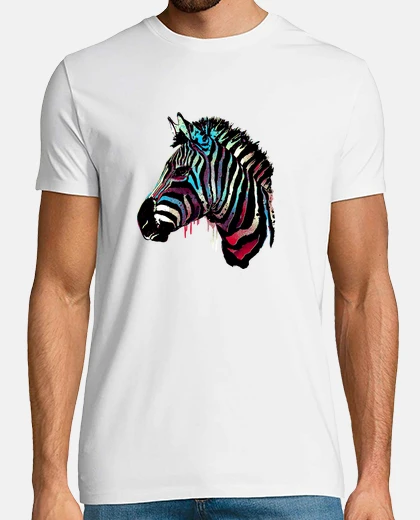 T-shirt t-shirt colorata con animali pop art - zebra