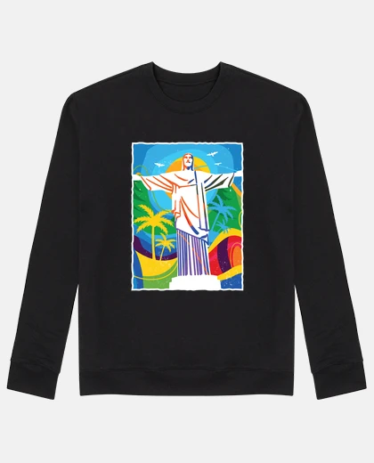 Felpa t-shirt con gesù rio de janeiro
