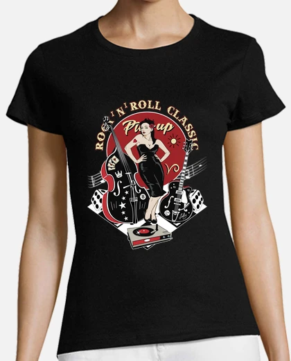 T-shirt da donna rockabilly vintage pinup vintage rock and roll