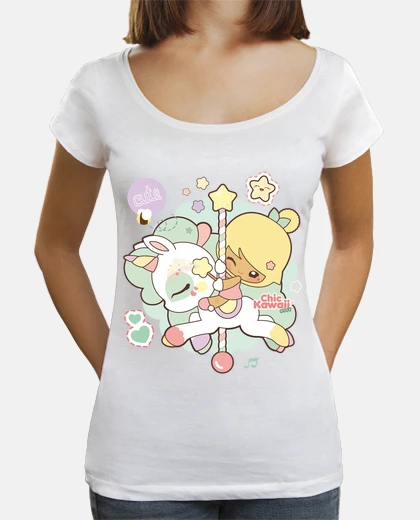 T-shirt T-shirt da donna scollo amplio & Loose Fit, bianco