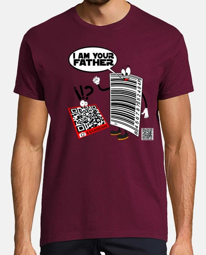 T-shirt t-shirt da uomo io sono your father con qr