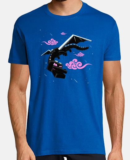 T-shirt t-shirt da uomo minecraft dragon ender boy