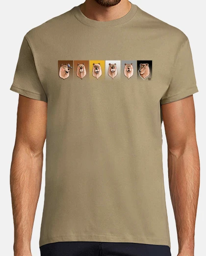 Tee-shirt t-shirt de base visages d&#39;ours,001
