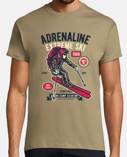 Tee-shirt t-shirt de ski extrême, sport d'hiver, ski extrême poudreuse