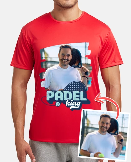 Tee-shirt t-shirt de sport padel king avec photo personnalisable