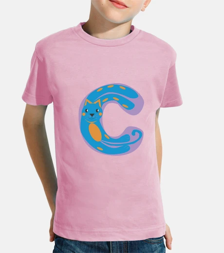 Abbigliamento t-shirt del ragazzo di colore rosa con la lettera c