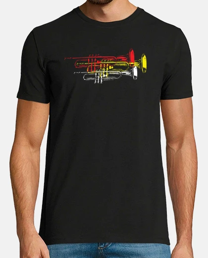 T-shirt divertente trombe multicolore