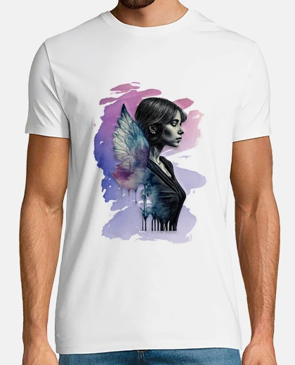 T-shirt t-shirt drawing woman with wings