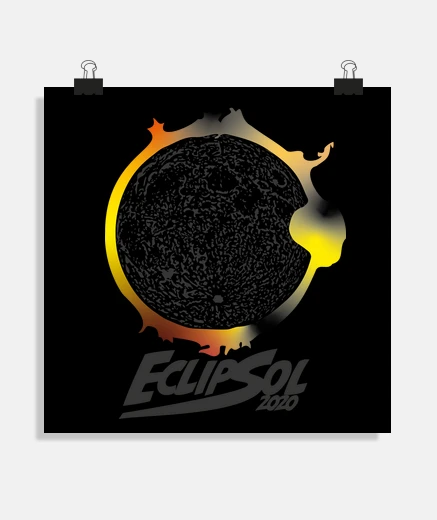 Poster t-shirt eclipse solaire 2020 t- shirt