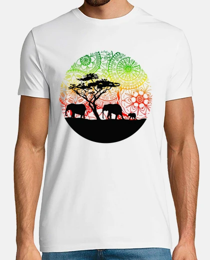 T-shirt t-shirt elefanti famiglia, uomo