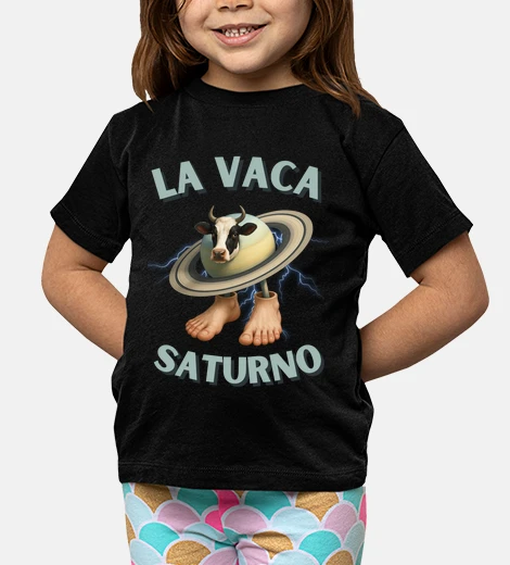 Vêtements t-shirt enfant la vache saturne