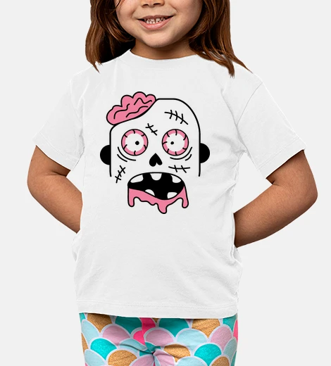 Vêtements t-shirt enfant visage zombie halloween