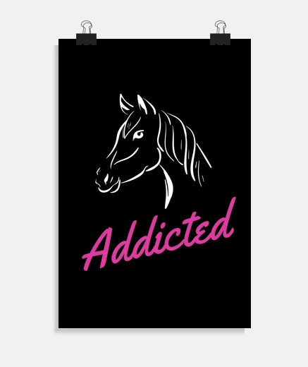 Poster t-shirt equitazione dipendente da caval