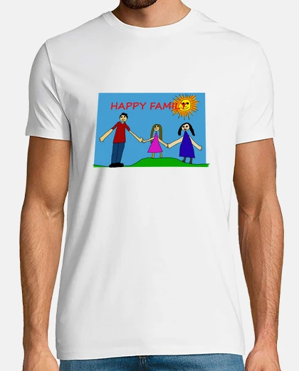 Tee-shirt t-shirt famille heureuse