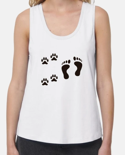 Tee-shirt T-shirt femme bretelles amples et Loose Fit, Blanc