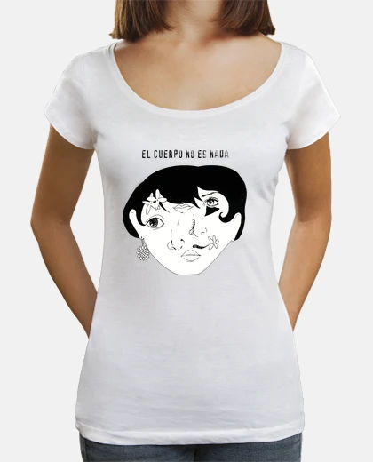 Tee-shirt T-shirt femme col ample & Loose fit, Blanc