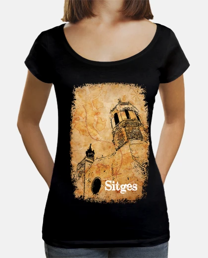 Tee-shirt T-shirt femme col ample & Loose fit, Noir