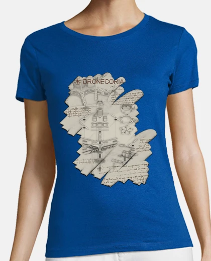 Tee-shirt t-shirt femme dronecoria v6 sketch da vinci