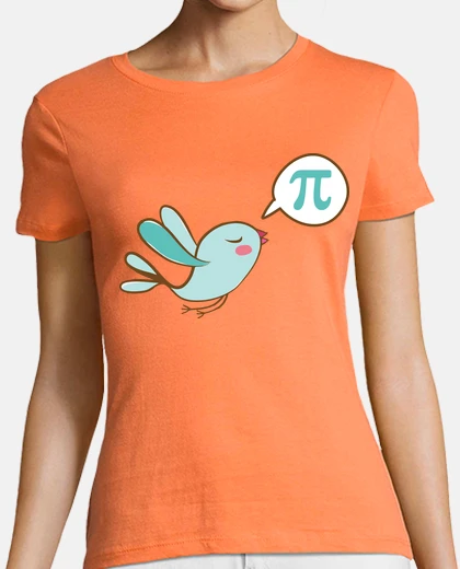 Tee-shirt t-shirt femme oiseau numéro pi humour mathématiques