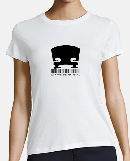 Tee-shirt t-shirt femme violon emblématique, manches courtes, blanc, qualité premium