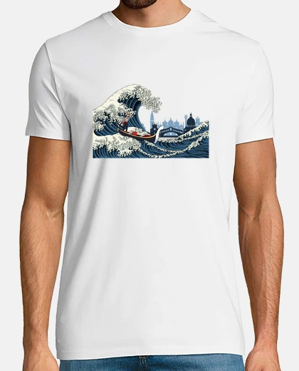 Tee-shirt T Shirt Grande Vague Venise Italie japo